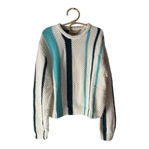 REVOLVE Slouchy Striped Fisherman Knit Crewneck Sweater Size L & XL NEW